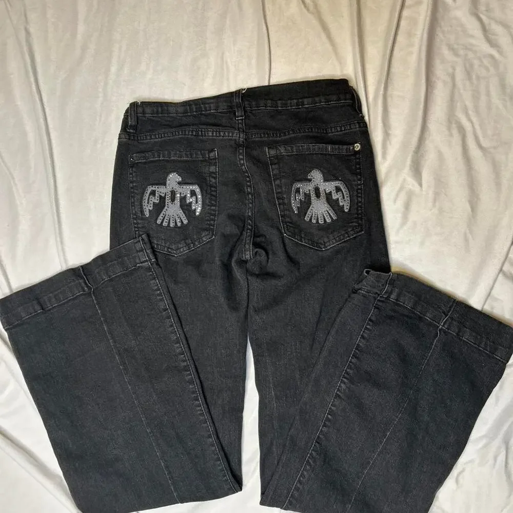 Rock revival wide leg black jeans